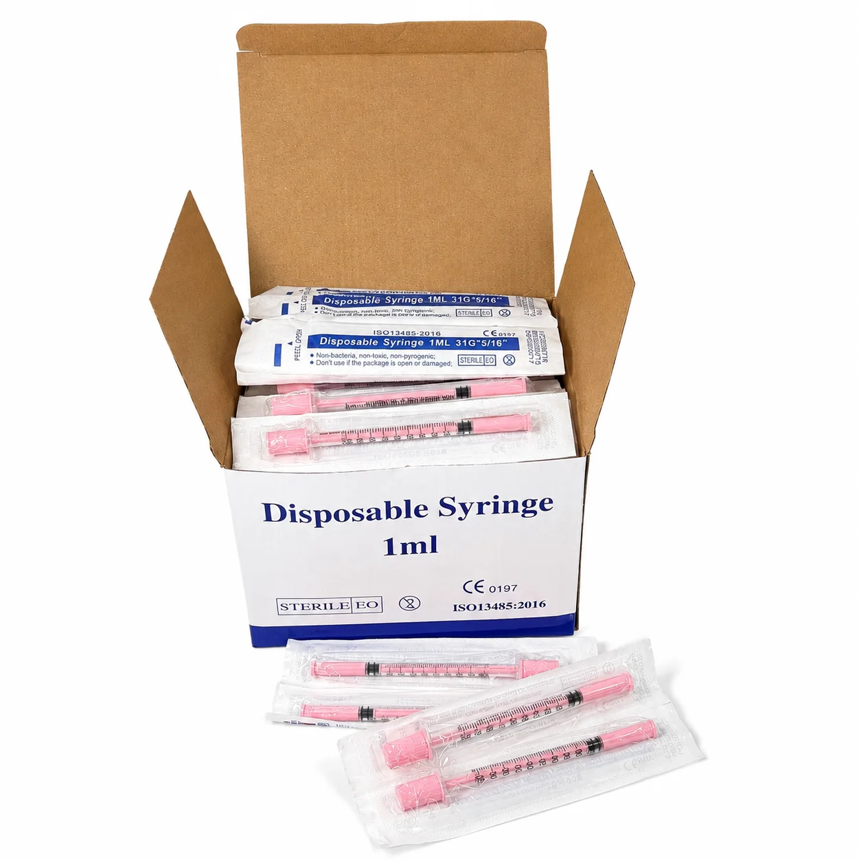 Custom Purple Pink Blue Orange Green 1ML Insulin Syringe With Needle U-100 Sterilized Beauty Injection Tool for Beauty Machine