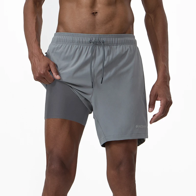 Die neuesten Badeshorts für Herren, atmungsaktives Futter, 2-in-1-Shorts, verstellbarer Bund, Reißverschlusstaschen, Strand-Bañador Hombre Badeanzüge – Detail 7