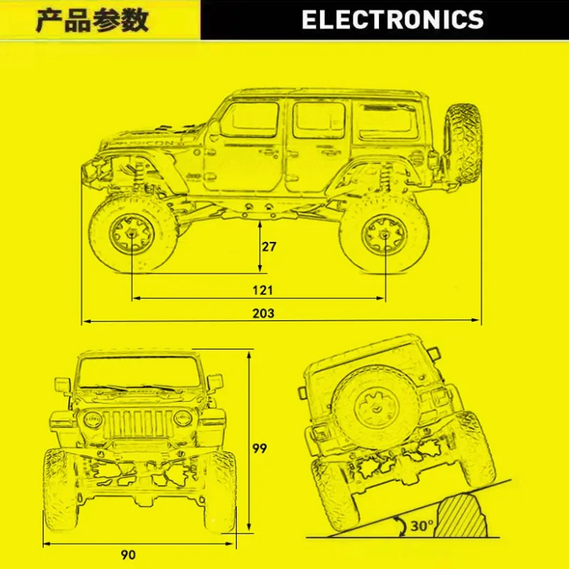 1/24 RC Jeep Cars 2.4G full proportional rC powerful off-road truck 4WD simulat hard shell cclimbing car RTR Children's Toy Gift