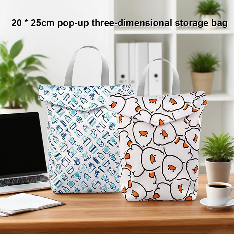 Reusable Panda Polyester Wet Bags - 20x25cm, Waterproof Storage for Baby Diaper/Nappy, Swimsuit Travel | Cartoon Design