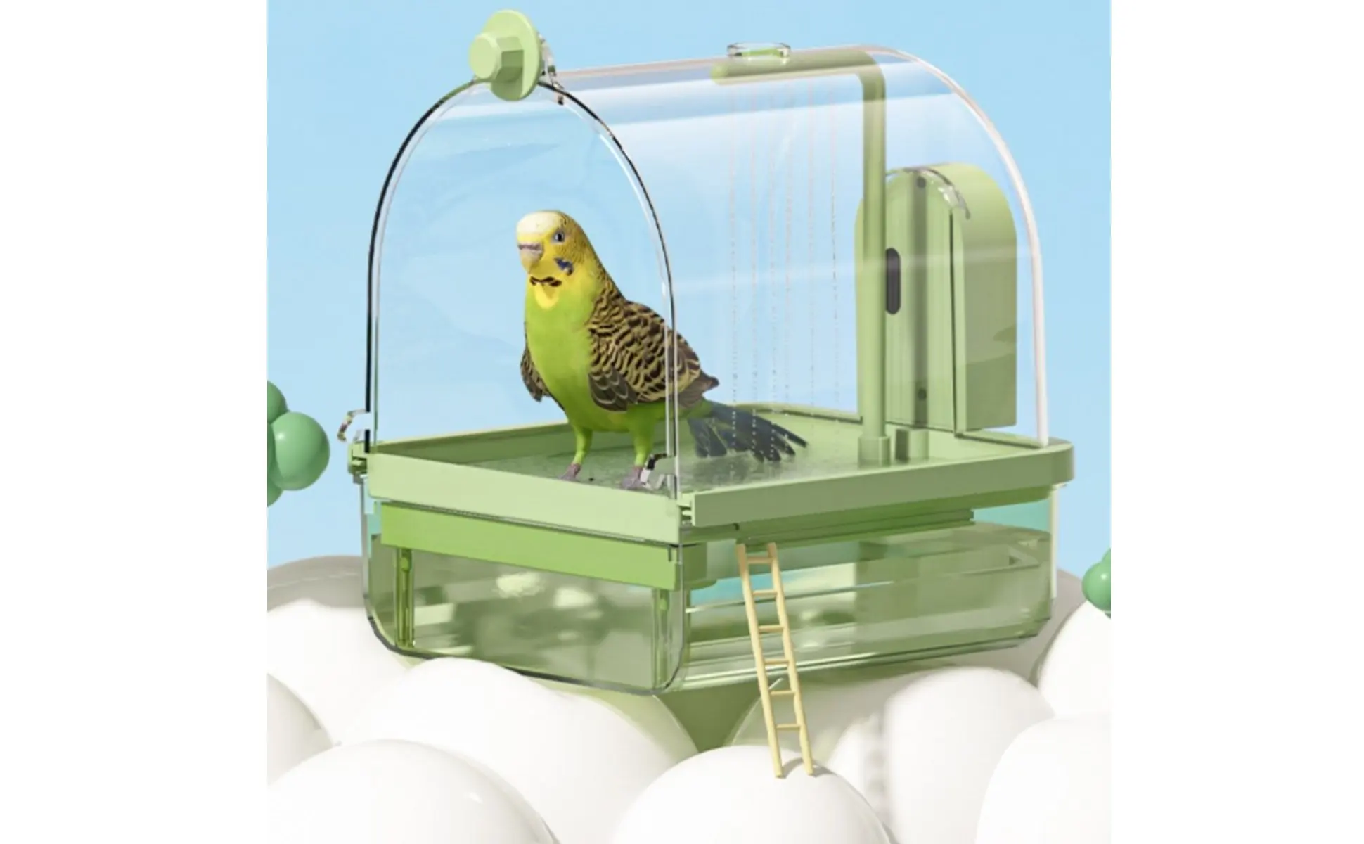 Automatic Bird Bath Wireless Sensor Parrot Bathtub Bird Shower Tub Transparent Cover Pet Supplies Non