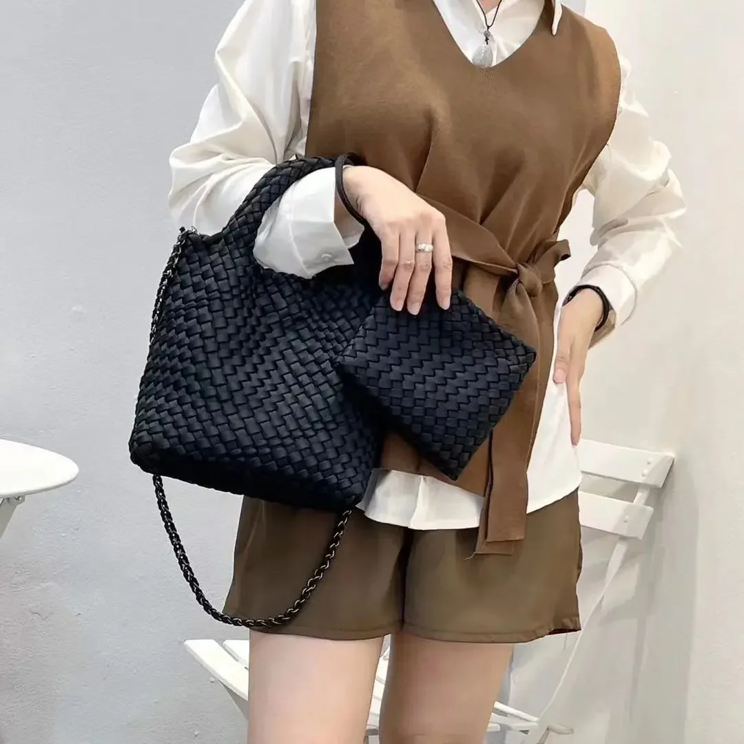 

Woven Tote Handbag Nylon Luxury Shoulder Bag Women Designer Original Quality Medium Size