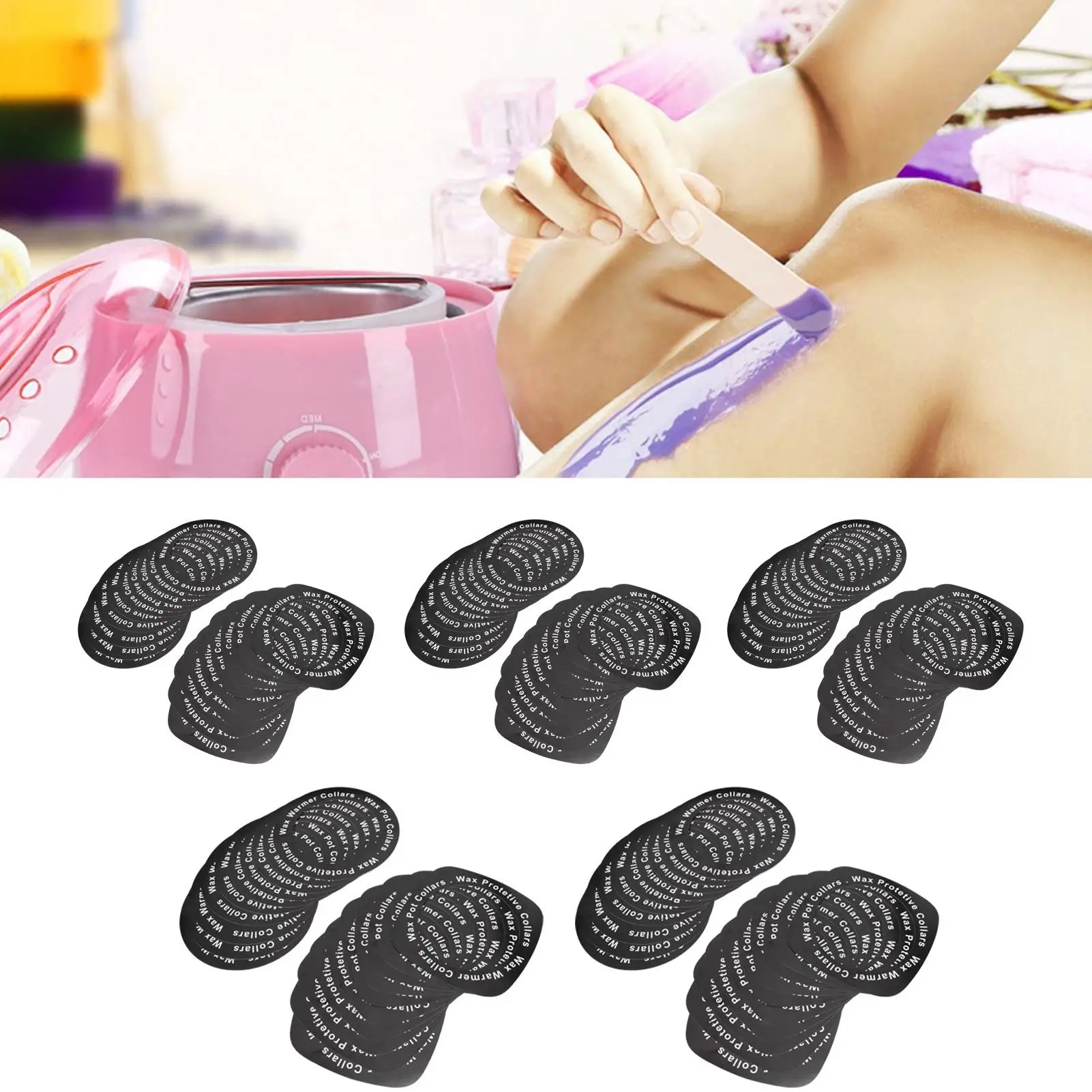 100Pcs Waxing Machine Protector Paper - 50 Round & 50 Square Hair Removal Accessories