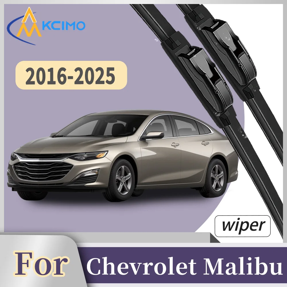 

Premium Rubber Front Windscreen Wiper Blades For Chevrolet Malibu 2016-2025 Quiet Smooth Wiping Waterproof Windshield Kit 2Pcs