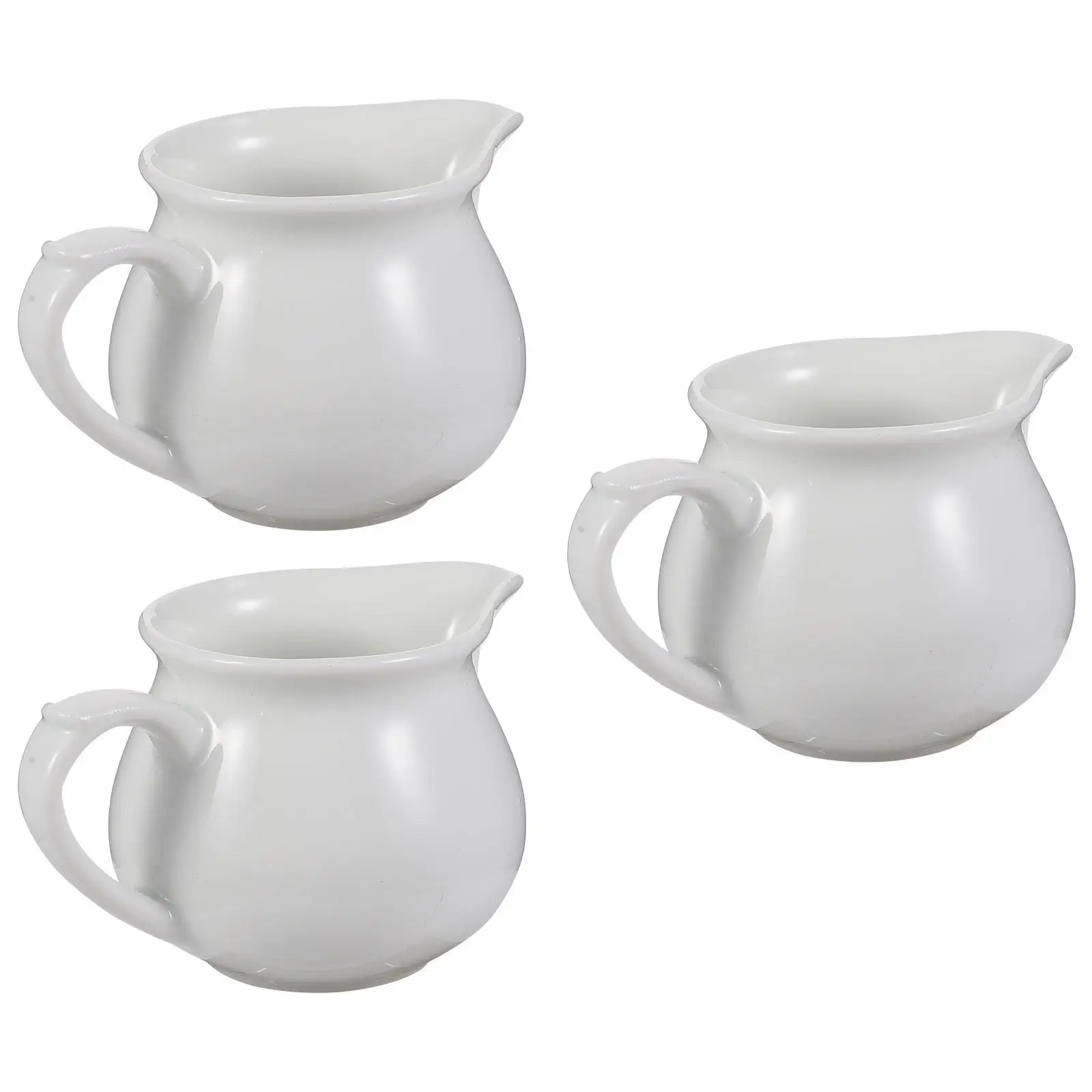 3Pcs Coffee Milk Creamer Pitchers Multi-Purpose Frothing Cups Durable Material Unique Spout Comfort Grip Handle Ideal for Any