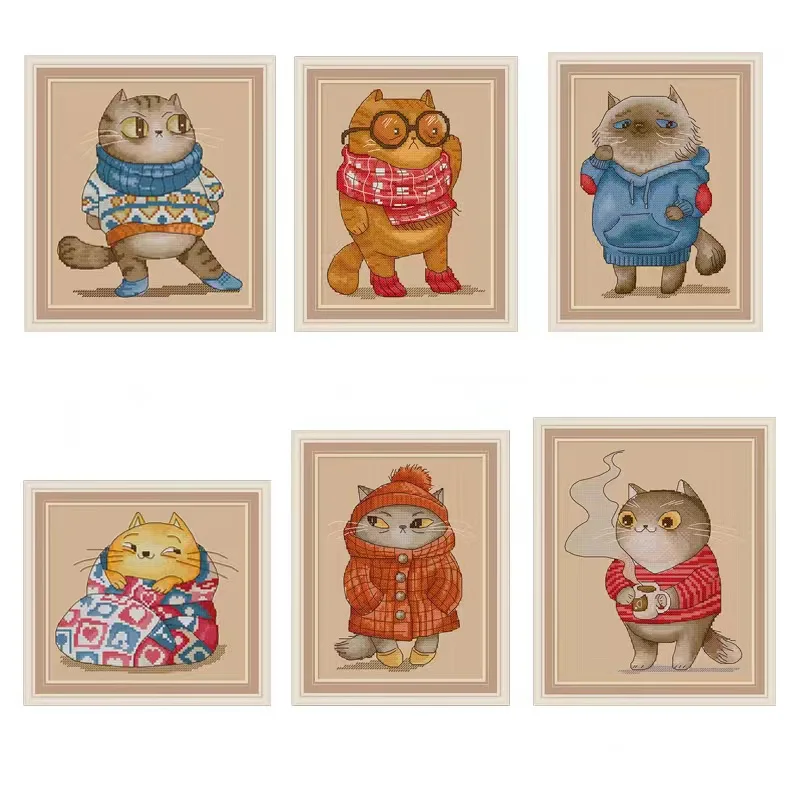 Conjunto de pinturas de punto de cruz para manualidades, Kit completo de Arte y manualidades, 14ct, 18ct, 1955