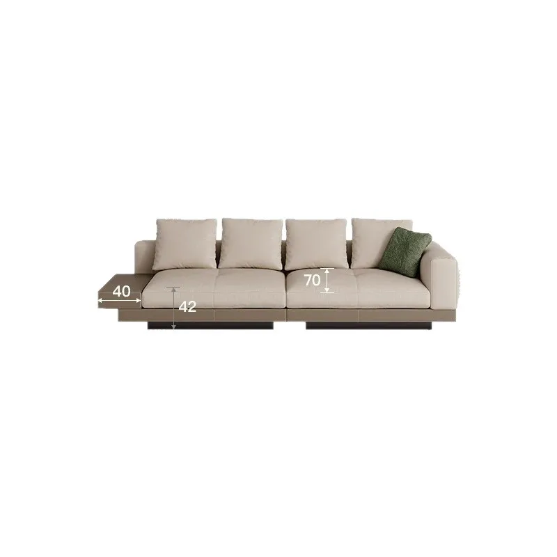 

Italian minimalist full leather sofa modern living room designer saddle leather combination villa leather sofa