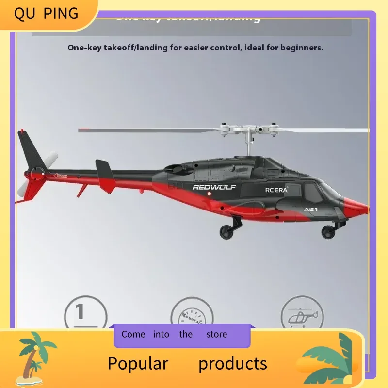 Rhsky A61 Elicottero telecomandato Giocattolo per bambini Regalo Piccolo lupo volante Simulazione senza pilota di combattimento a quattro vie ad altezza fissa