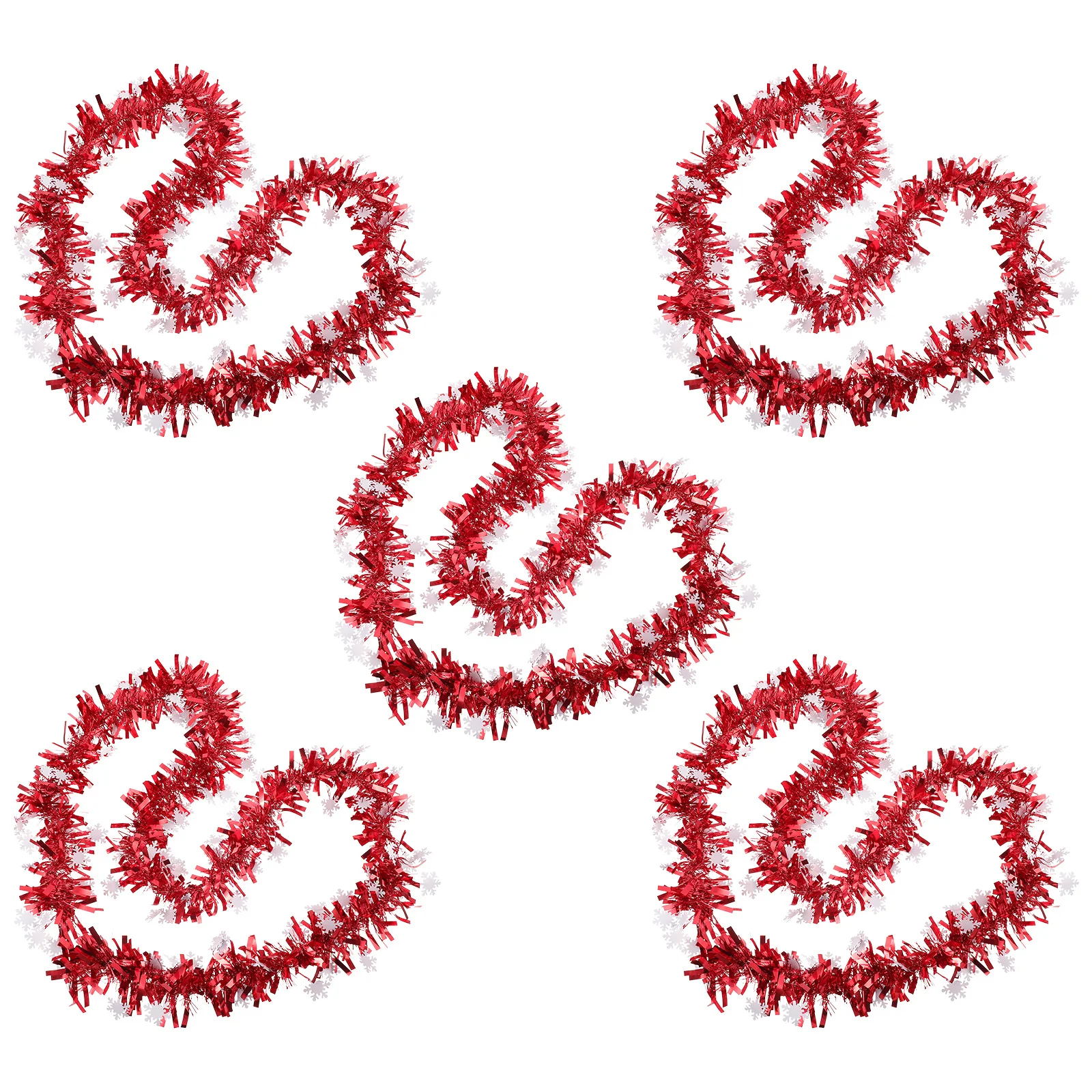 

5Pcs Christmas Tinsel Garlands Wear-Resistant Flexible Twist Garland Xmas Tree Decor Party Background Ornament Holiday Supplies