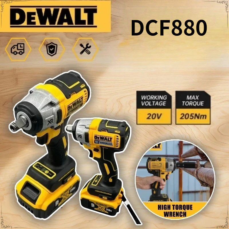 

Ударный гайковерт Dewalt DCF880, бесщеточный, аккумуляторный, с быстросъемным креплением для шин, 205 Нм, высокоскоростной, мощный инструмент для демонтажа