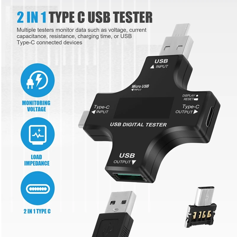 Kolor PD USB Tester DC cyfrowy multimetr woltomierz napięcie prądu type-c miernik Amp amperomierz wykrywacz Power Bank ładowarka Tester