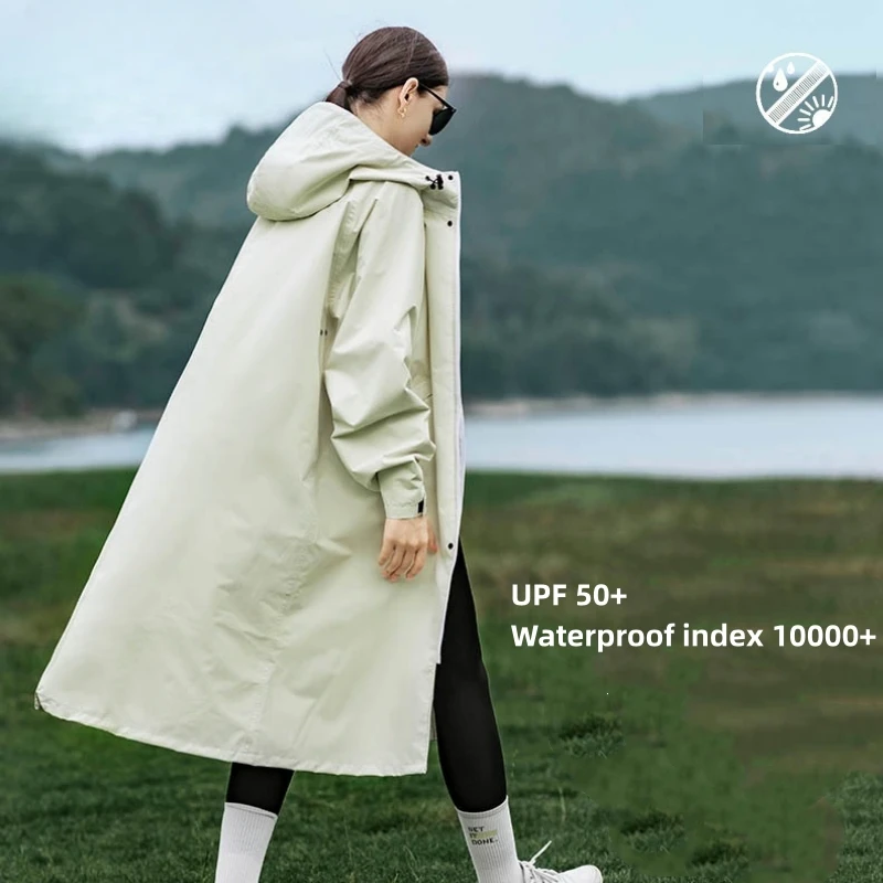 2024 Fashion Women Raincoat Multifunctional Highquailty Waterproof Windbreak Outdoor Portable Hoody Coat Hiking Camping Poncho