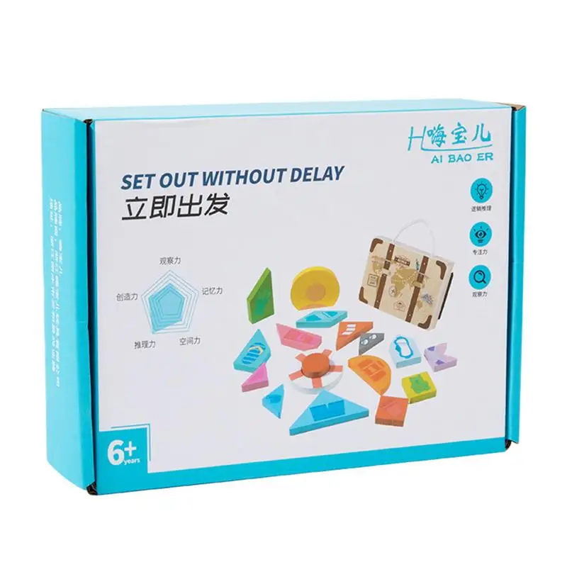 

Wooden Puzzles For Kids Educational Challenging Blocks Puzzle Logical Thinking Training Aid Portable Sensory Toys For Preschool