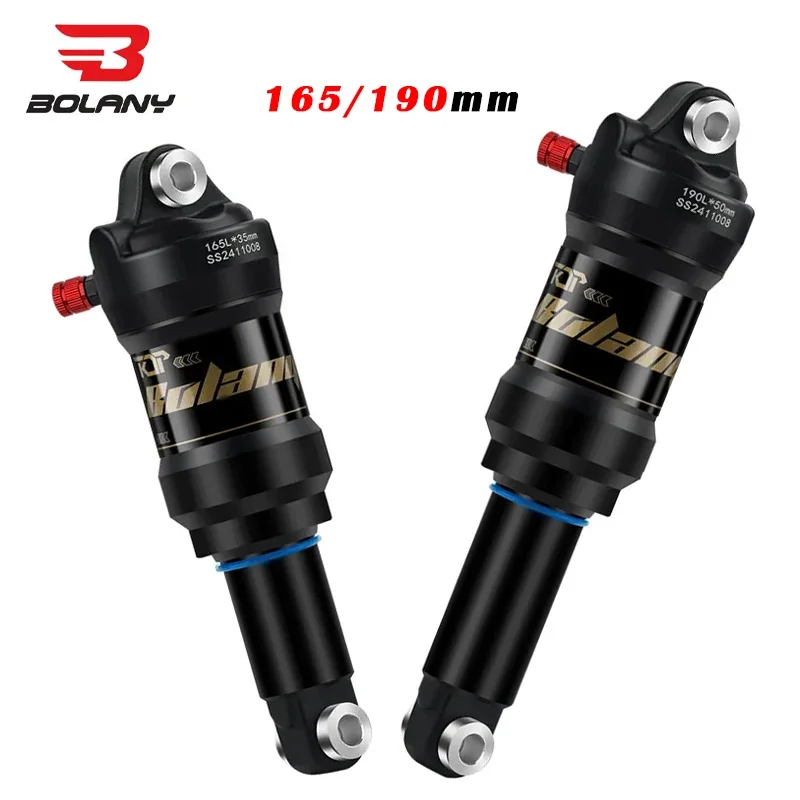 

BOLANY Adjustable Mountain Bike Rear Shock Absorber 550lbs Coil Spring Suspension MTB Bicycle Air Shock 165/190mm Bike Parts