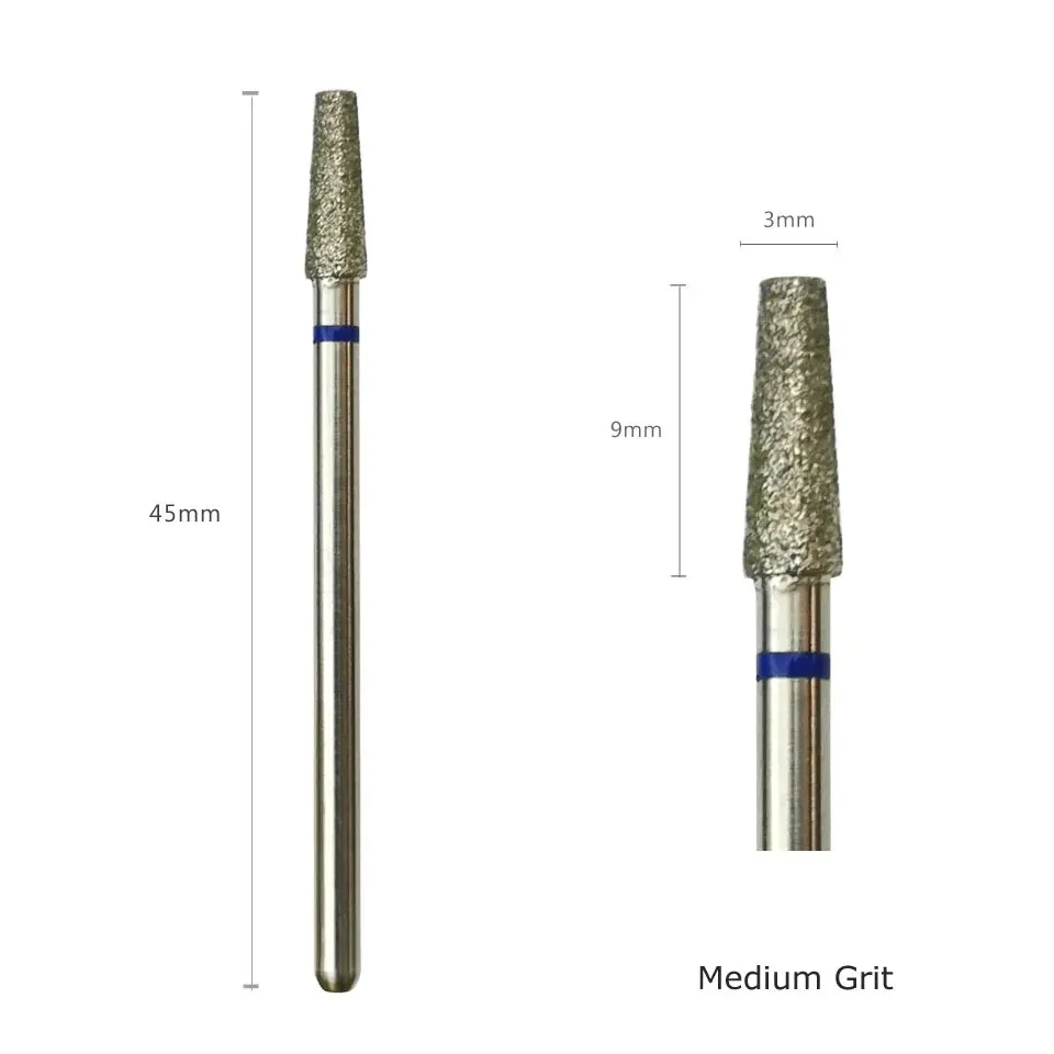 HYTOOS Tapered Nail Drill Bits Diamond Cuticle Clean Burr Russian Mills Electric Manicure Drills Nails Accessories