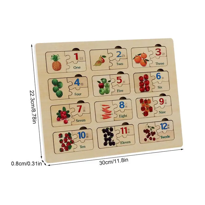 Wooden Number Puzzle Number Matching Game Cognitive Puzzle Cognitive Learning Educational Activity Board Early Development