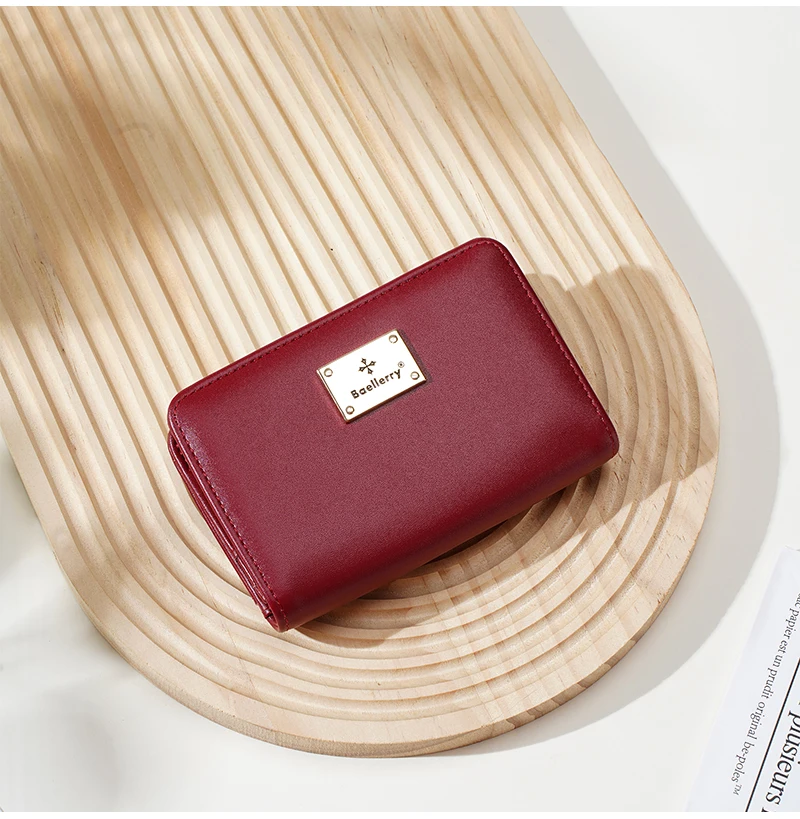 High-Quality New Women's Short Wallet High Capacity Card Clips Simple Zipper Coin Pocket Photo Holder Wallet for Girls