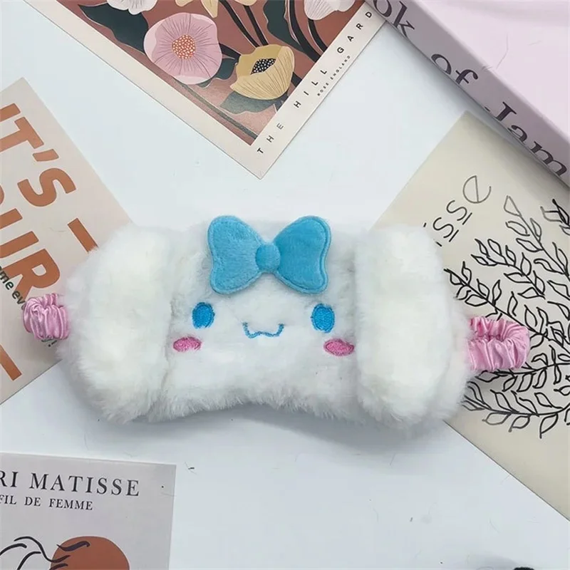 Cinnamoroll маска для глаз «Hello Kitty» с сердечком для сна для девочки, мультфильм Kawaii Kuromi My Melody, плюшевый подарок для детей