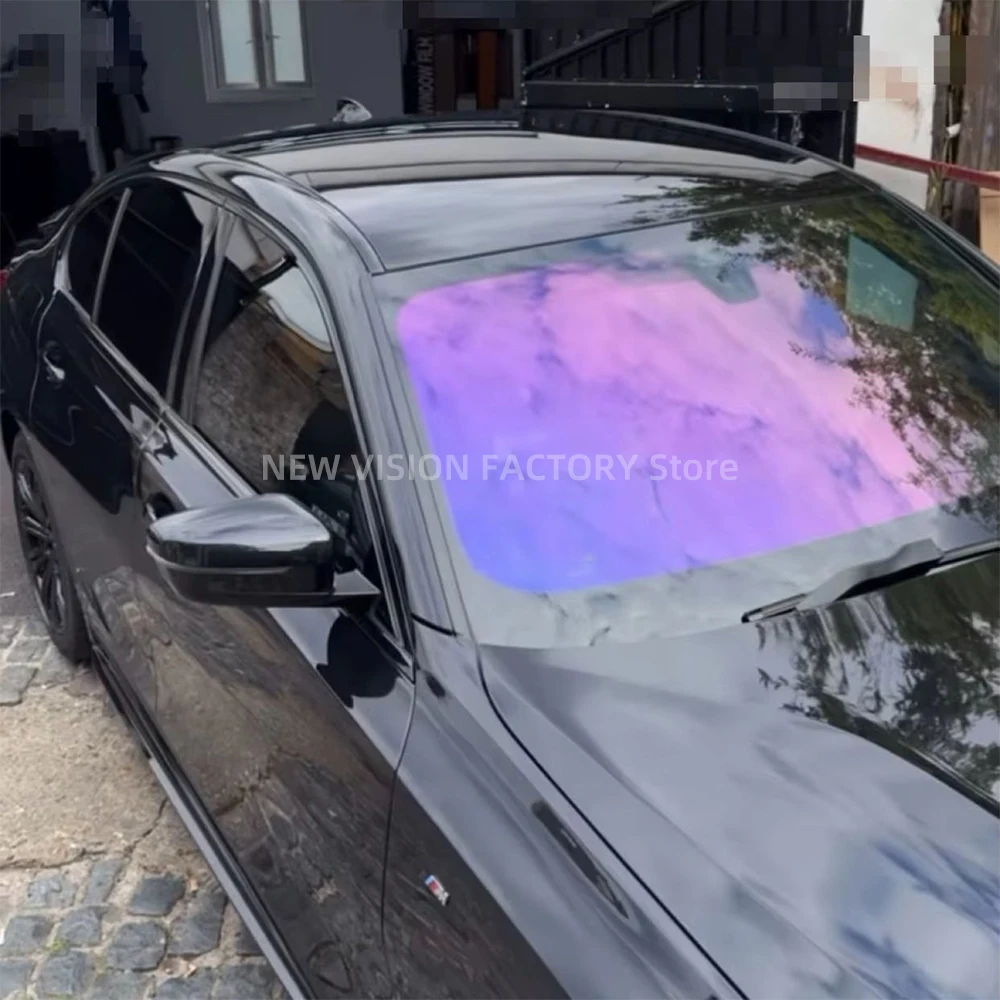 

50cmX3m 70% Chameleon Film Sides Car Window Purple Color Glass Sticker High Insulation Sun Solar Decorative Protective Foils