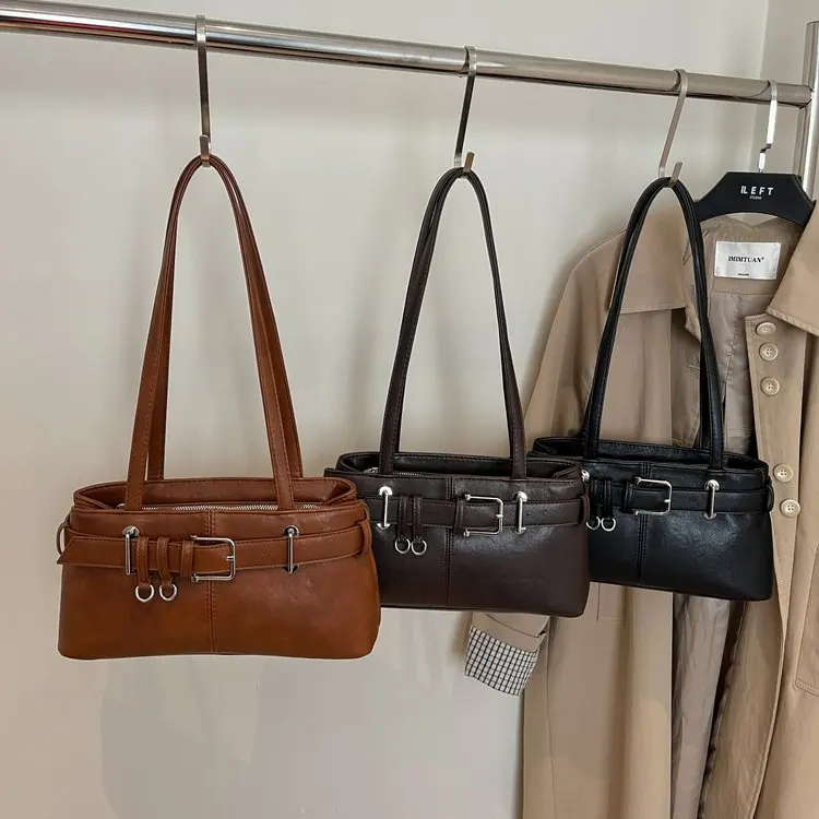 2026 New Versatile Korean Women's Underarm Bag, Retro Niche High-end Sense Commuter Shoulder Motorcycle Bag