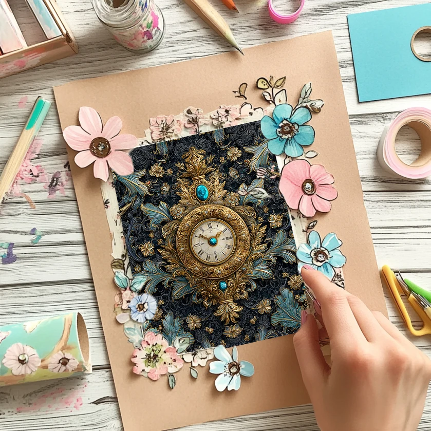 Paquete de 36 hojas de papel para álbum de recortes de 6 "x 6": impresiones botánicas de acuarela para álbumes de recortes, origami, diario basura y tarjetas DIY.