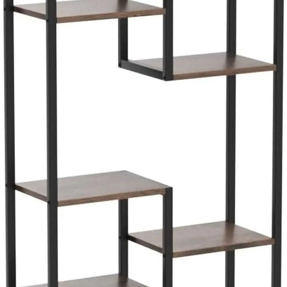 6-Tier Industrial Bookshelf, 8-shelf Open Storage Display, Living Room & Home Office Bookcases