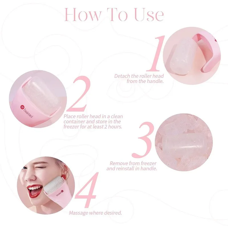 2 pc/set portátil facial rolo de gelo dispositivo massagem compressa gelo ferramenta cuidados rosto raspagem placa massagem poros limpo beleza massageador