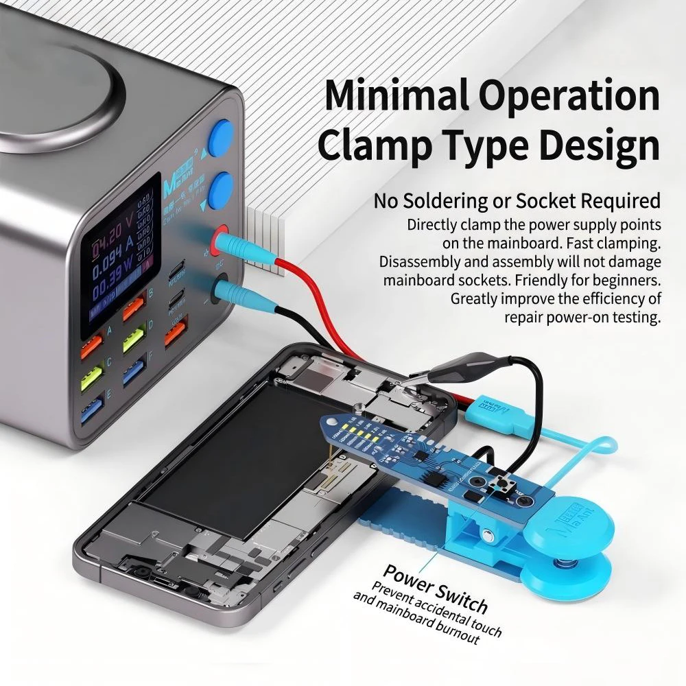 Power Boot Clip No Cable Buckle Fast Boot for Phone iPad Motherboard Power Supply Dual Mode Current Test 3Gear Voltage Indicator