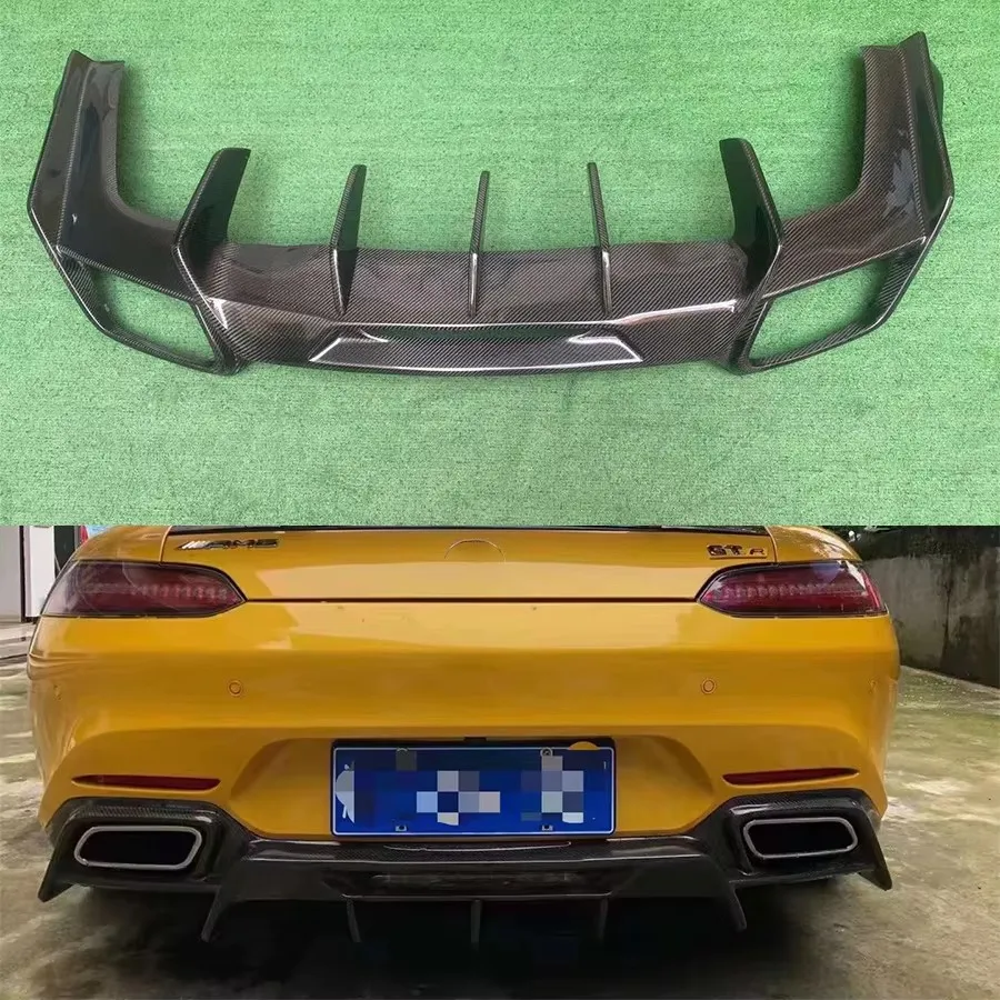 

Диффузор из карбона для Mercedes Benz AMG GT GTS 2015-2023, задний бампер, спойлер, задний сплиттер, комплект обвеса.