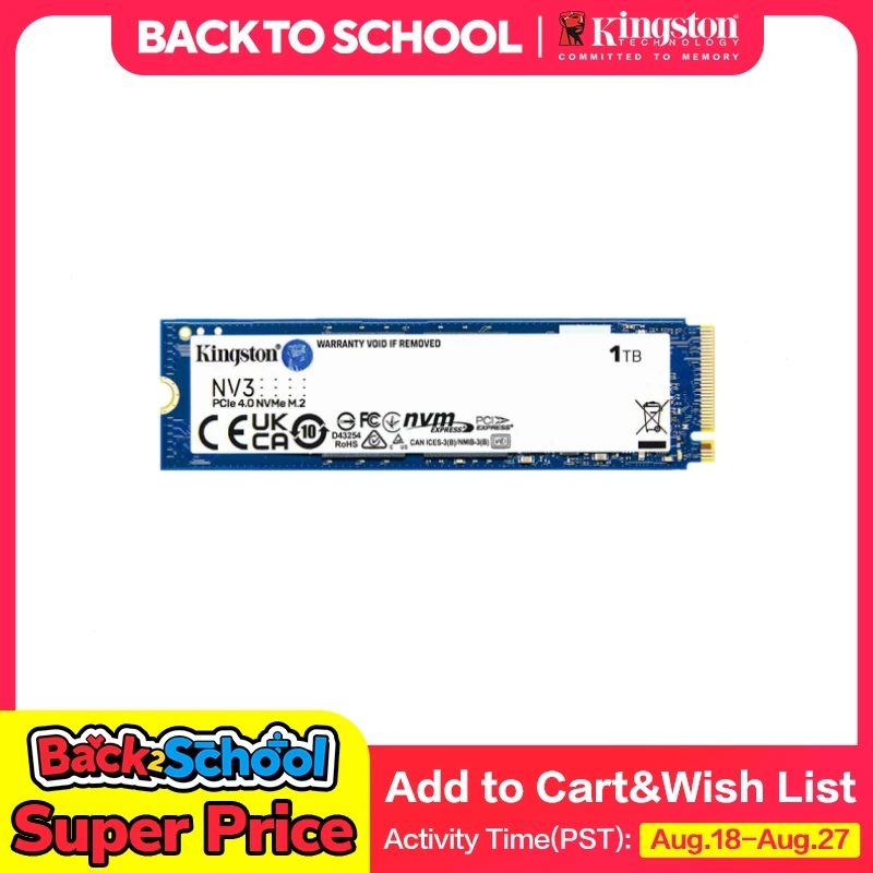 新品 Kingston NV3 PCIe 4 NVMe M.2 500GB Amazon.com: Kingston NV3 500GB M.2 2230 NVMe SSD | Up to 5000MB/s