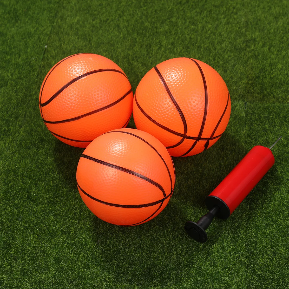 

3 pcs Inflatable Basketball Set Kids Sports For Outdoor Indoor Play Pvc Balls Fun Exercise Game Beach Ball Random Red Orange