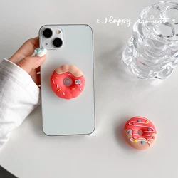 Cute Donuts Silicone Phone Grip For iPhone Samsung Mobile Phones Bracket Stand Holder