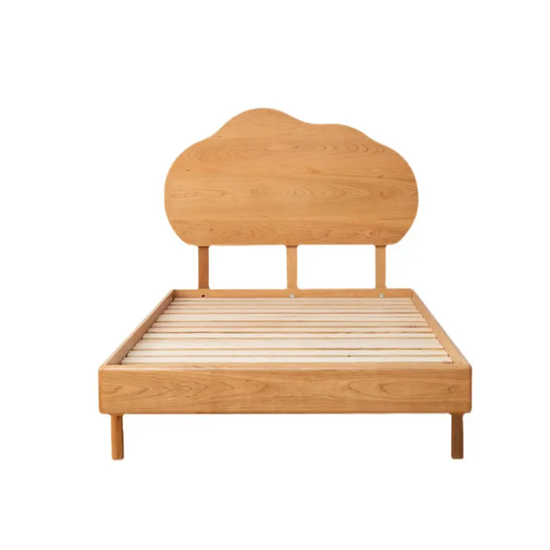 

Nordic all solid wood black walnut children's bed modern simple Japanese log