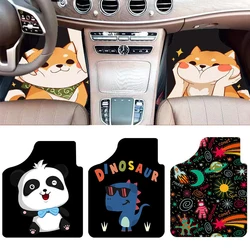 4PCS Custom Cartoon Pattern Car Floor Mats Universal Waterproof Non-Slip Front Rear Cute Auto Floor Pad for Car SUV Business Car