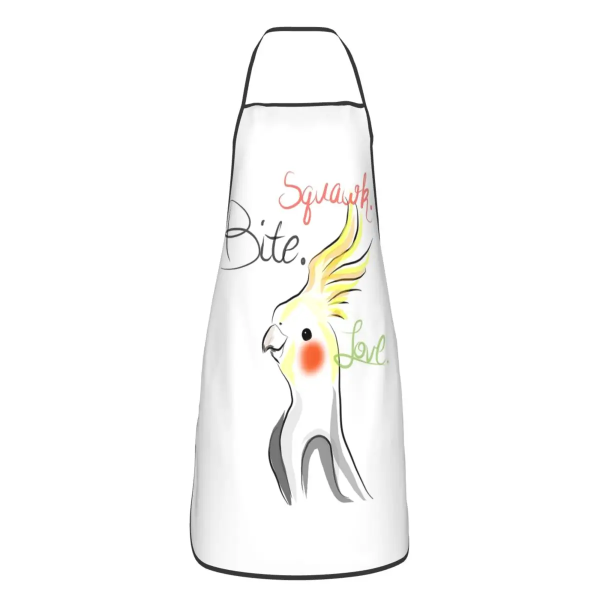 Cockatoo Cockatiel Parrot Squawk Bite Love Aprons Chef Baking Tablier Sleeveless Bib Kitchen Cleaning Pinafore for Women Men