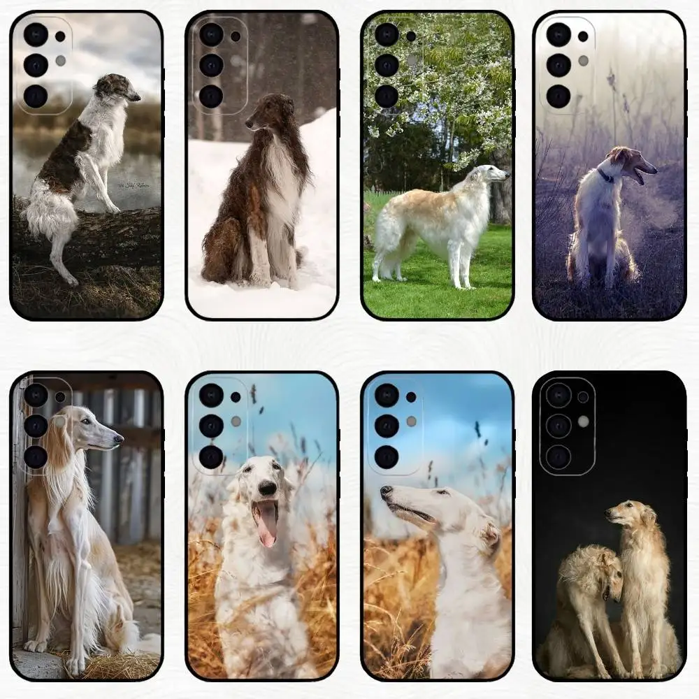 

Borzoi Dog Wolfhound Phone Case For Samsung S25,S24,S23,S22,S21,S20,Plus,Fe,Lite,Others Black Cover