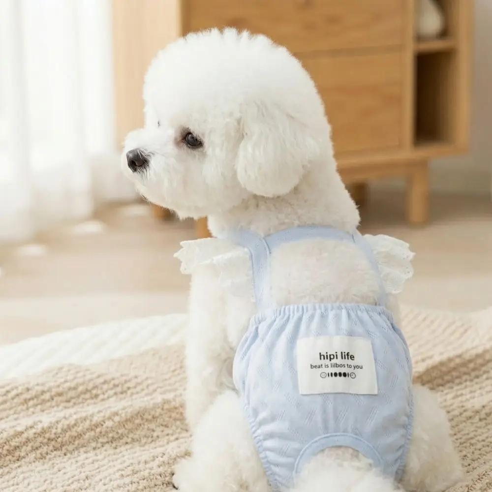 Suspenders Style Dog Physiological Pants Breathable Adjustable Pet Sanitary Pants Washable Female Dog Shorts Incontinence