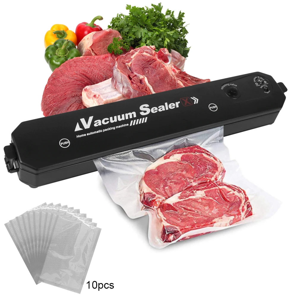 

Film Sealer Vacuum Sealer Machine Food Preservation Kitchen Vacuum Packer Machine with 10pcs Food Vacuum Bags EU Plug