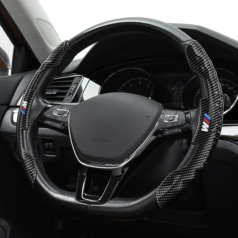 

car steering wheel cover carbon fiber pattern For BMW M E34 E36 E60 E90 E46 E39 E70 F10 F20 F30 X5 X6 X1 M3 M5 M6 E71 F01 F02