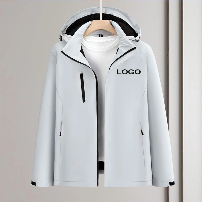 Custom Logo Winter Jacket - Team Hiking Coat | LS-T08 Graphene Thermal Lined Waterproof Windbreaker, Detachable Hood Fleece Jack