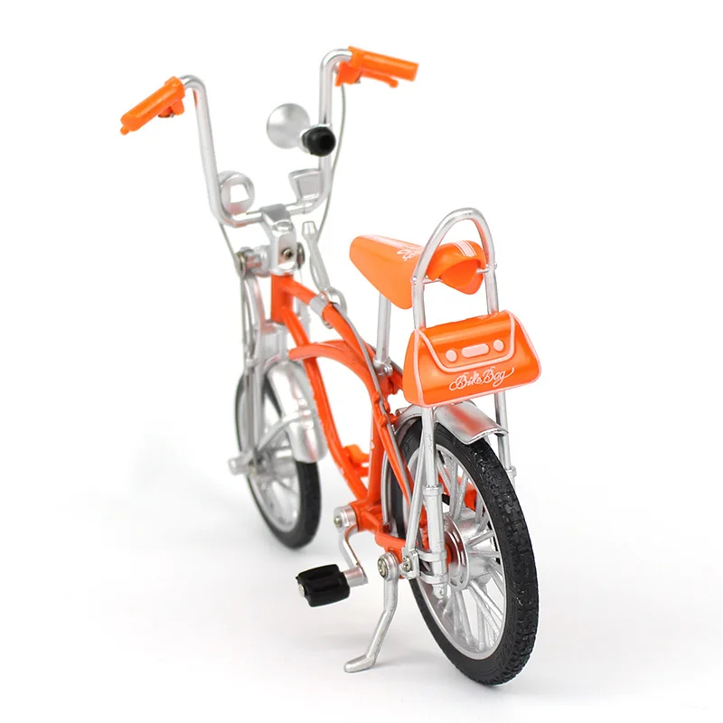 1:10 New Model Mini Alloy Bicycle Diecast Orange Fashion Metal Bike Simulation Finger Mountain Bikes Collection Gifts Toys Boys