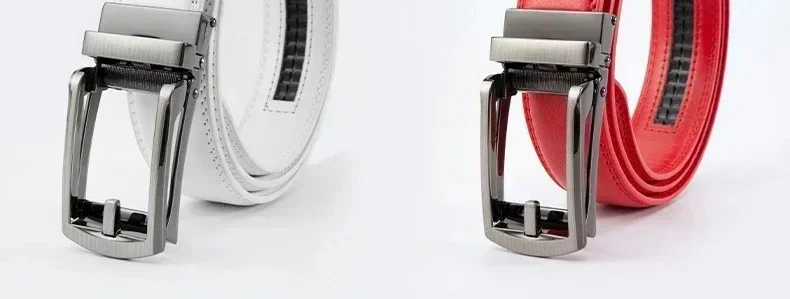 2025, Ledergürtel für Herren und Damen, 3,5 cm, mit hochwertiger Legierung, automatischer Schnalle, Unisex, klassische Business-Gürtel für Jeans – Detail 2