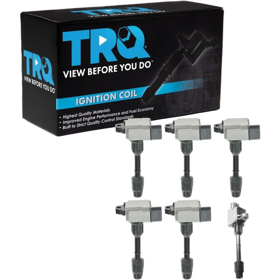 

TRQ Ignition Coil Set 6 Piece High-Performance Compatible with 2000-2001 INFINITI QX4 and 2000-2001 Nissan Pathfinder for Relia