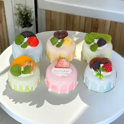 Artificial Fruit Cake Cream Jam Fake Cake Model Dessert Model Food Refrigerator Stickers Scale Decoration Home Decor