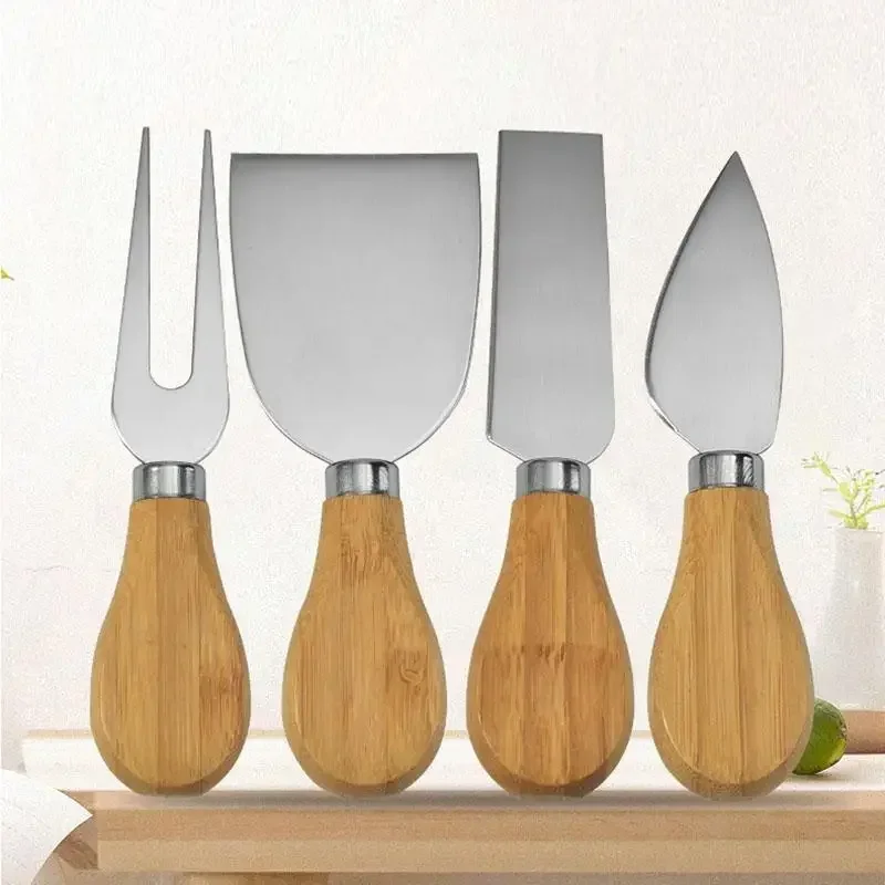 1Pcs Steel Stainless Cheese Knives with Bamboo Wood Handle Cheese Slicer Cheese Cutter Kitchen Baking Tool