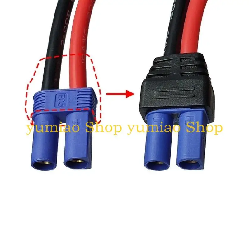 587B FPV Model Battery Connectors EC5 to XT90 Power Cable Connection 13.78in