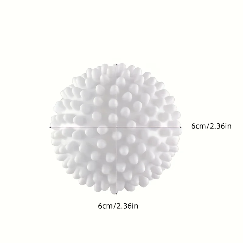 6PCS Pieces Silicone Reusable Laundry Ball TPR Anti Winding Laundry Ball Circular Pure White Magic Cleaning Drum Hair Removal