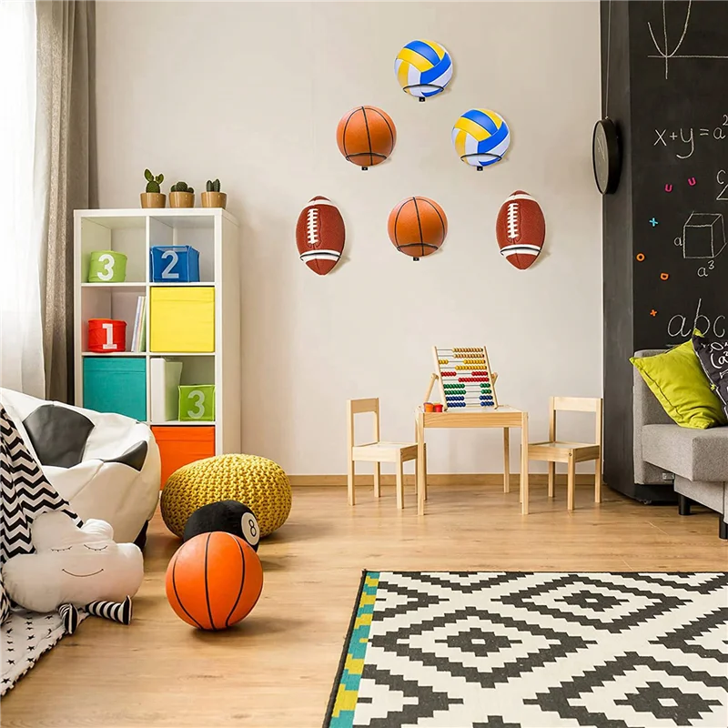 

ABVH-18 Pack Wall Mount Ball Display Ball Storage Ball Rack Ball Holder For Basketball Football Volleyball Soccer