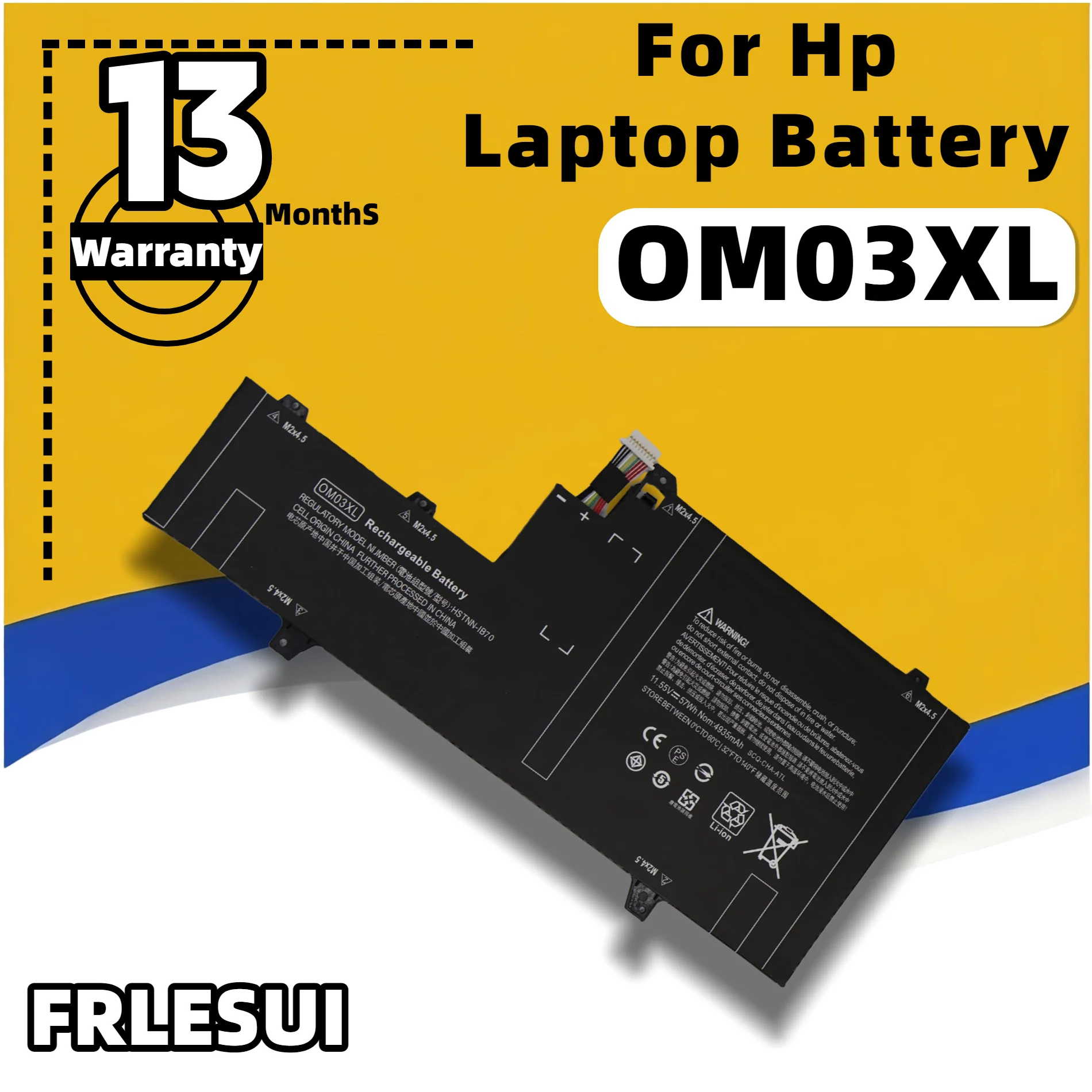 FRLESUI OM03XL 11.55V 57WH For HP Battery Elitebook x360 1030 G2 863167-171 863167-1B1 HSTNN-IB7O HSTNN-IB70 HSN-I04C OMO3XL
