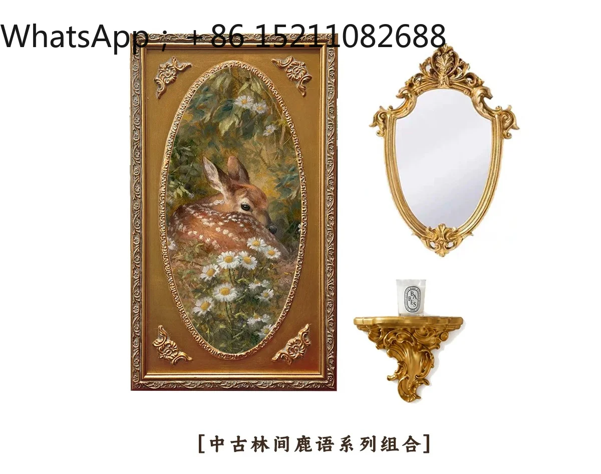 SCY medieval style engraved painting decoration retro high-end wall decoration painting pendant wall hanging combination